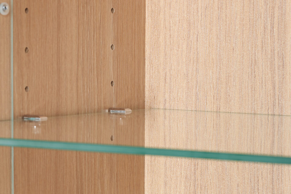 AVERO Witryna biały matowy/biały połysk/dąb - zdjęcie 9