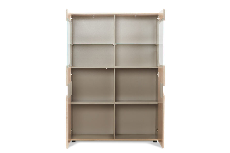 AVERO Witryna dąb/szarobeżowy - zdjęcie 3