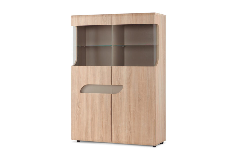 AVERO Witryna dąb/szarobeżowy - zdjęcie 2