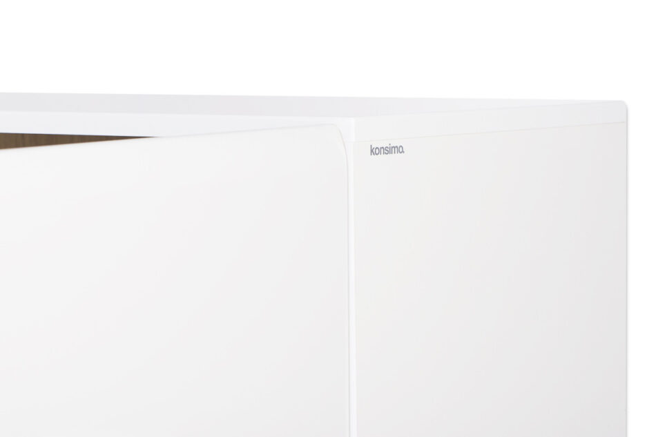 AVERO Komoda z witryną biały matowy/biały połysk/dąb - zdjęcie 5