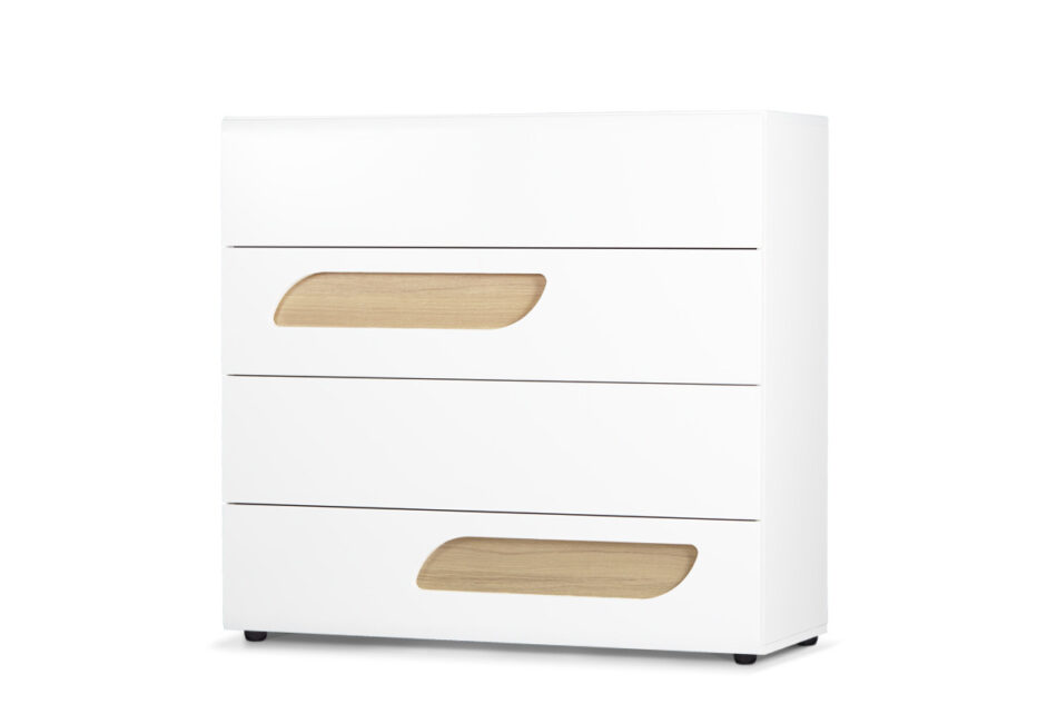 AVERO Komoda biały matowy/biały połysk/dąb - zdjęcie 2