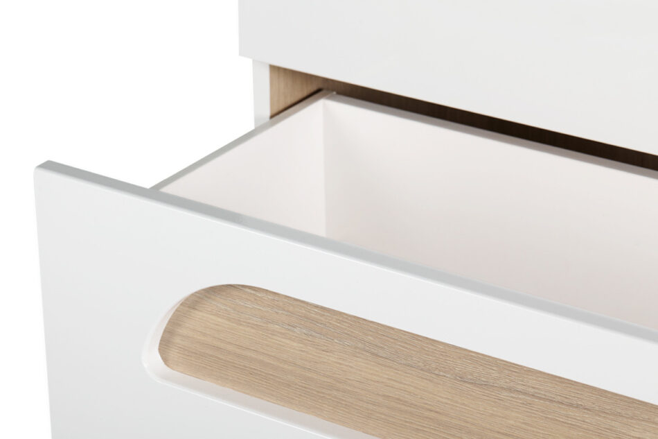 AVERO Komoda biały matowy/biały połysk/dąb - zdjęcie 4