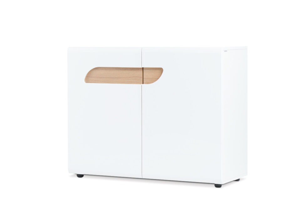 AVERO Komoda biały matowy/biały połysk/dąb - zdjęcie 2