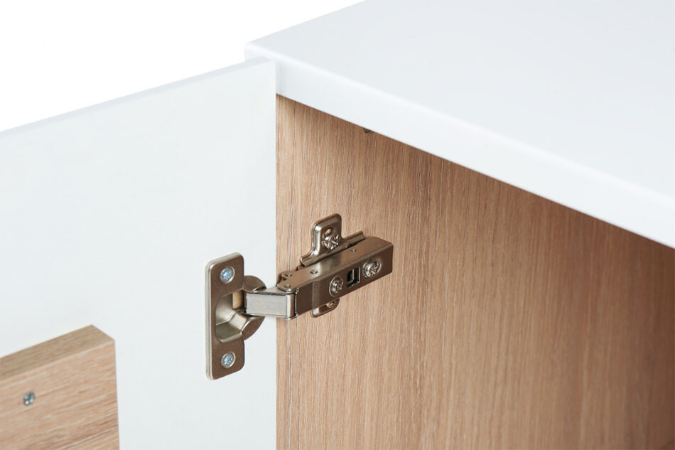 AVERO Komoda biały matowy/biały połysk/dąb - zdjęcie 5