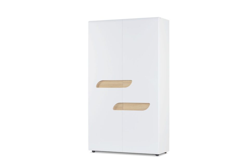AVERO Szafa ubraniowa biały matowy/biały połysk/dąb - zdjęcie 2