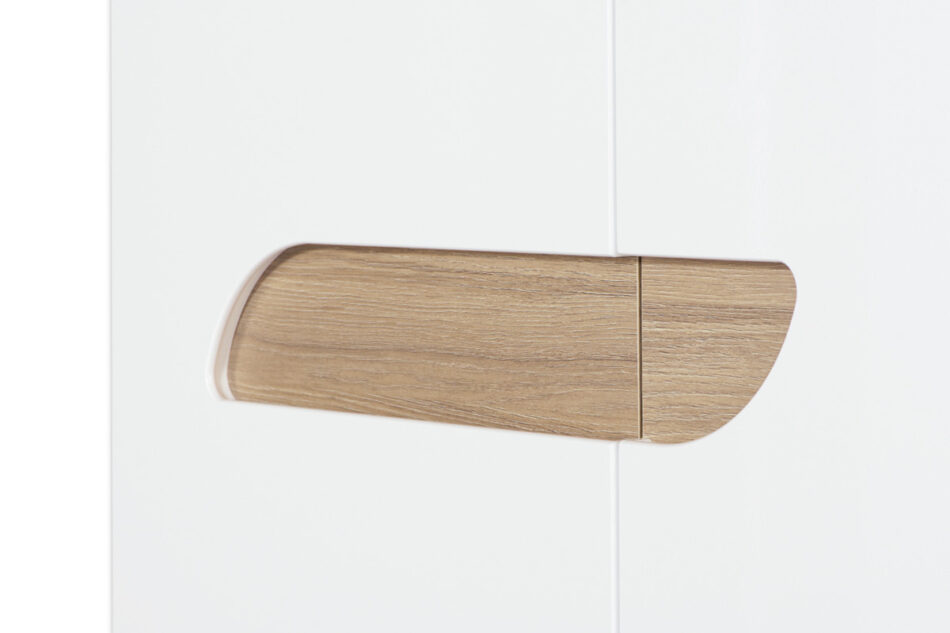 AVERO Szafa ubraniowa biały matowy/biały połysk/dąb - zdjęcie 5