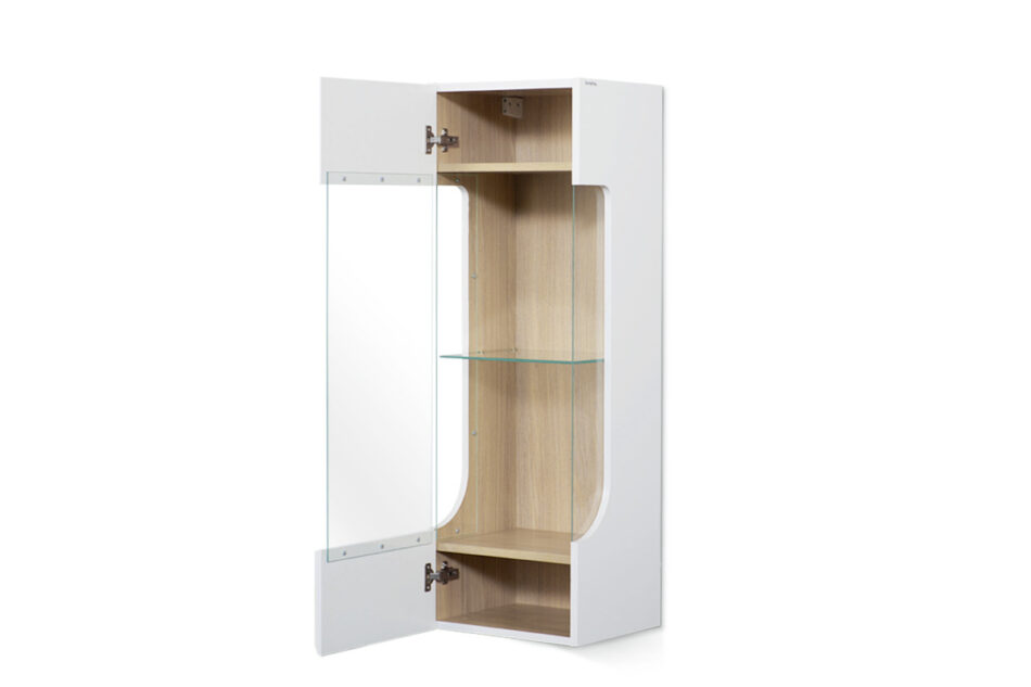 AVERO Witryna wisząca biały matowy/biały połysk/dąb - zdjęcie 4