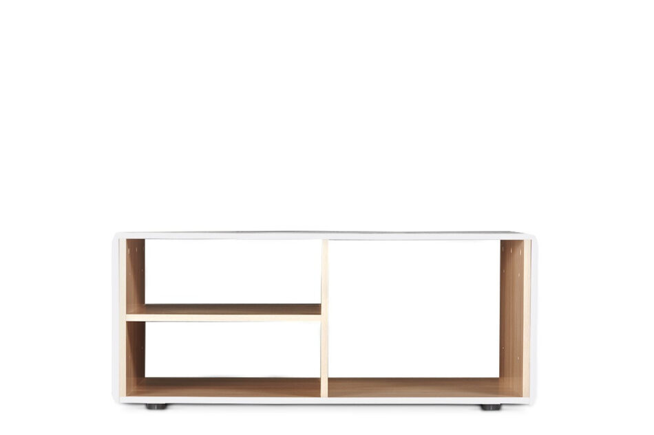 AVERO Zestaw salon biały matowy/biały połysk/dąb - zdjęcie 4