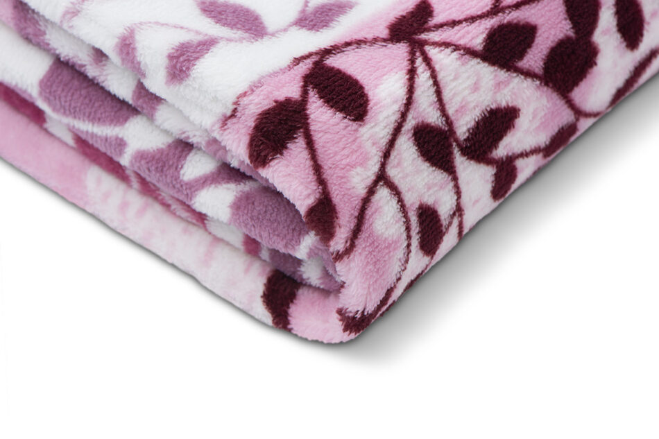 NEPETO Pled fioletowy/różowy/kremowy - zdjęcie 1