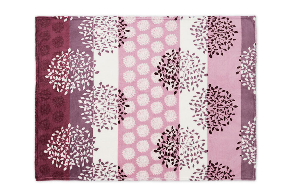 NEPETO Pled fioletowy/różowy/kremowy - zdjęcie 3