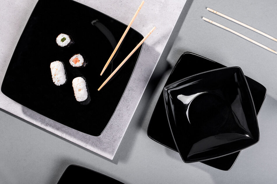 EPIRI Zestaw obiadowy w kartonie, 6 os. (18el) czarny - zdjęcie 1