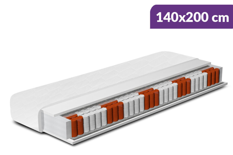 SPONGI Materac- sprężyny kieszeniowe, pianka PU biały - zdjęcie 0