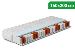 SPUMO, https://dev1-mda.konsimo.pl/kolekcja/spumo/ Materac - sprężyny kieszeniowe, Visco biały - zdjęcie