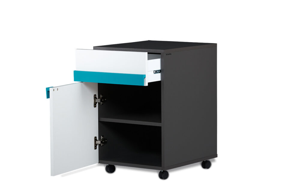 SHIBU Szafka kontenerek dla dziecka grafit/biały/niebieski - zdjęcie 3