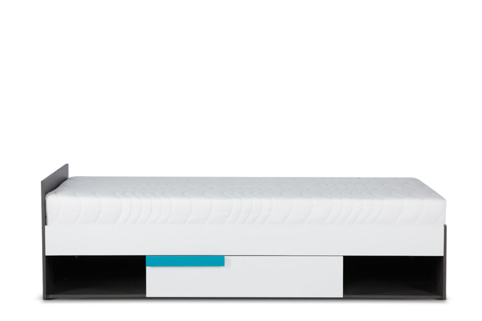 SHIBU Nowoczesne łóżko dla dziecka z szufladą grafit/biały/niebieski - zdjęcie 0