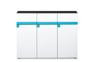 SHIBU, https://dev1-mda.konsimo.pl/kolekcja/shibu/ Pojemna komoda dla dziecka grafit/biały/niebieski - zdjęcie