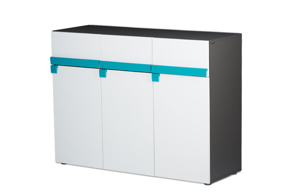 SHIBU Pojemna komoda dla dziecka grafit/biały/niebieski - zdjęcie 1