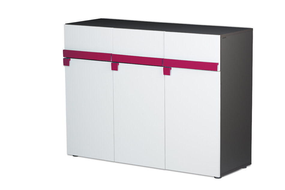 SHIBU Pojemna komoda dla dziecka grafit/biały/różowy - zdjęcie 2