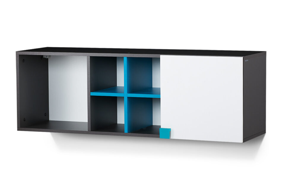 SHIBU Nadstawka na komodę dla dziecka grafit/biały/niebieski - zdjęcie 1