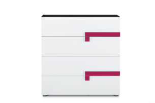 SHIBU, https://dev1-mda.konsimo.pl/kolekcja/shibu/ Dziecięca komoda z szufladami grafit/biały/różowy - zdjęcie