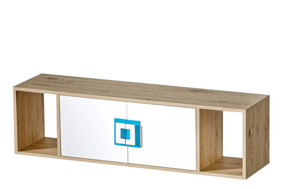 CAMBI Zestaw mebli młodzieżowych, 5 el. biały/jasny dąb/turkusowy - zdjęcie 5