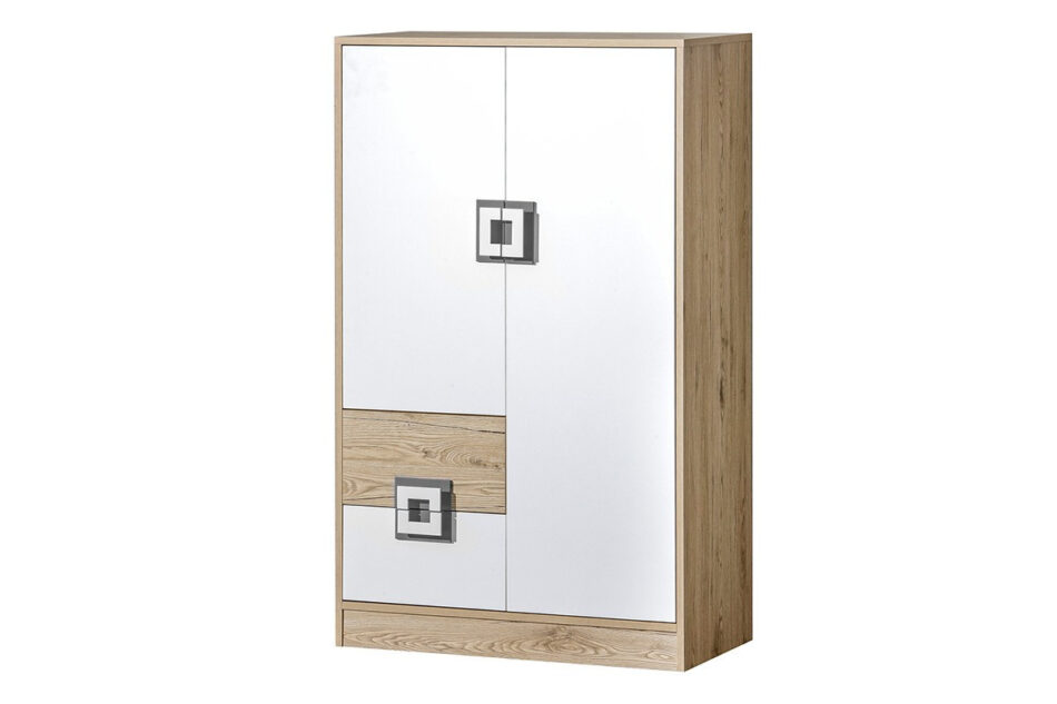 CAMBI Zestaw mebli młodzieżowych, 4 el. biały/jasny dąb/szary - zdjęcie 1