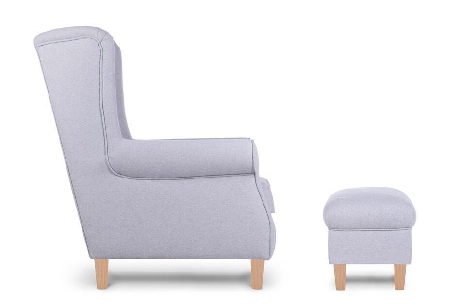 MILES Puf jasny szary/buk - zdjęcie 3