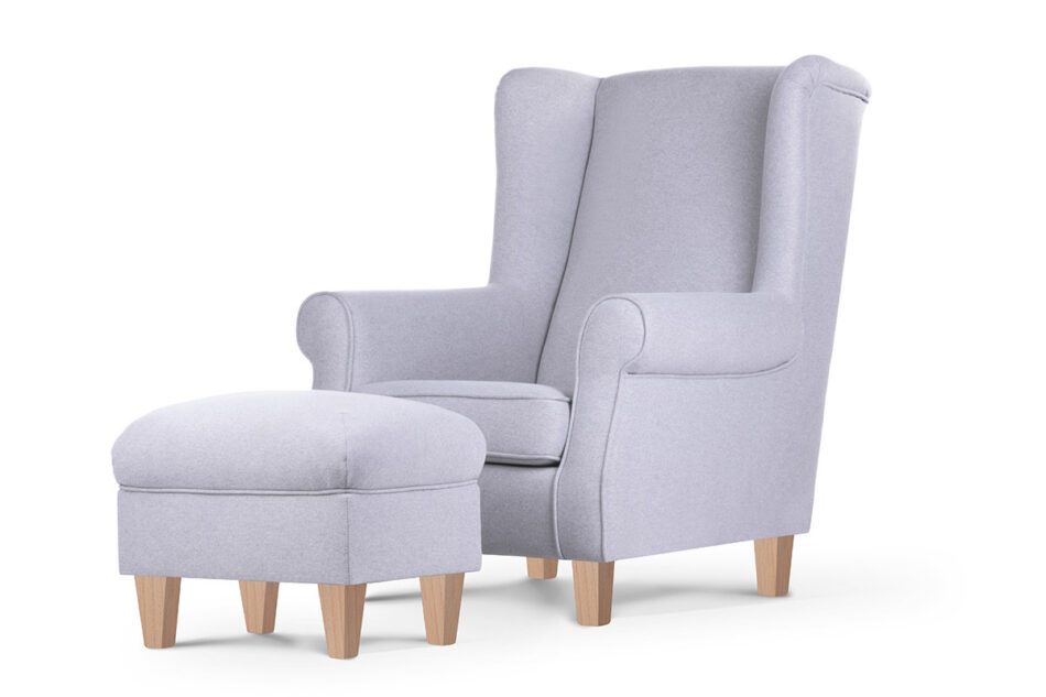 MILES Puf jasny szary/buk - zdjęcie 2