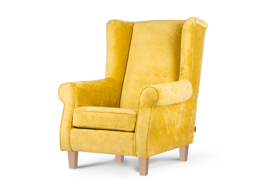 MILES Fotel żółty/buk - zdjęcie 1