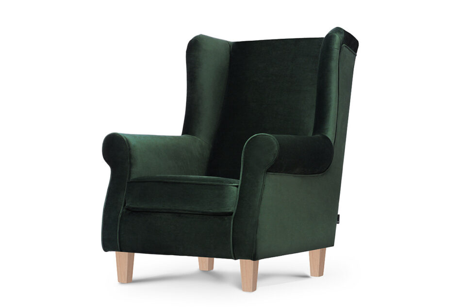 MILES Fotel zielony/buk - zdjęcie 1