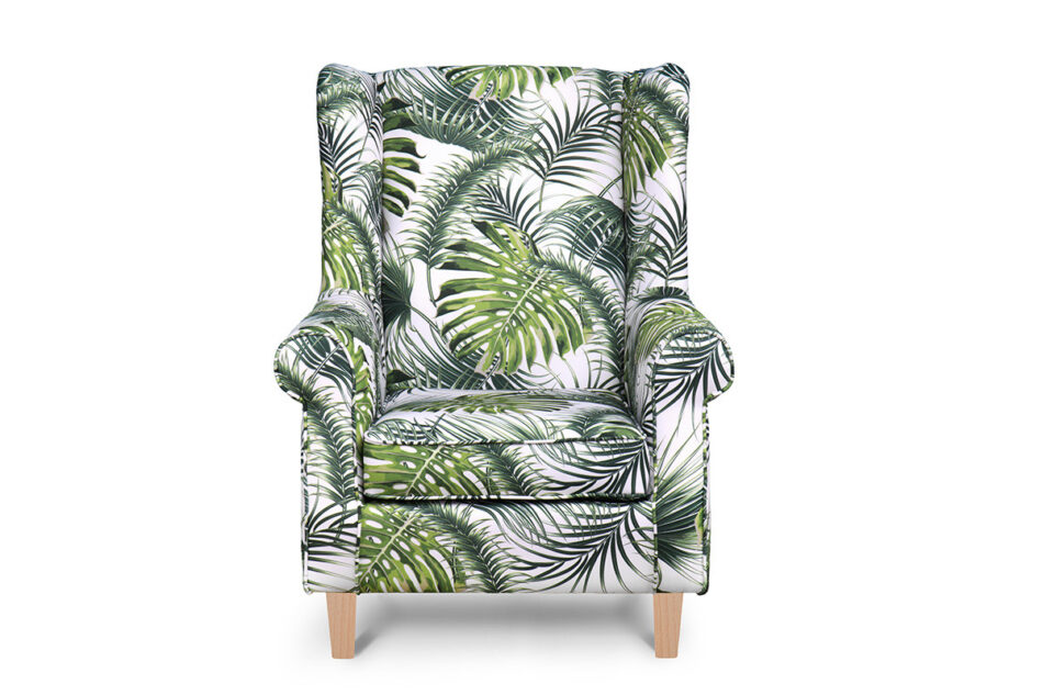 MILES Fotel biały/zielony/buk - zdjęcie 0