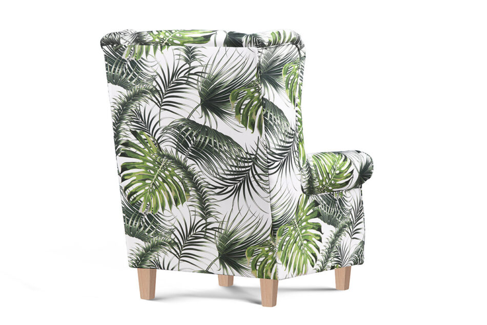 MILES Fotel biały/zielony/buk - zdjęcie 3