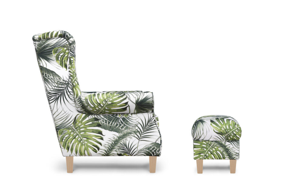 MILES Fotel biały/zielony/buk - zdjęcie 4