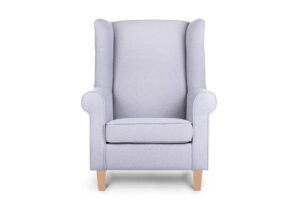 MILES, https://dev1-mda.konsimo.pl/kolekcja/miles/ Fotel jasny szary/buk - zdjęcie