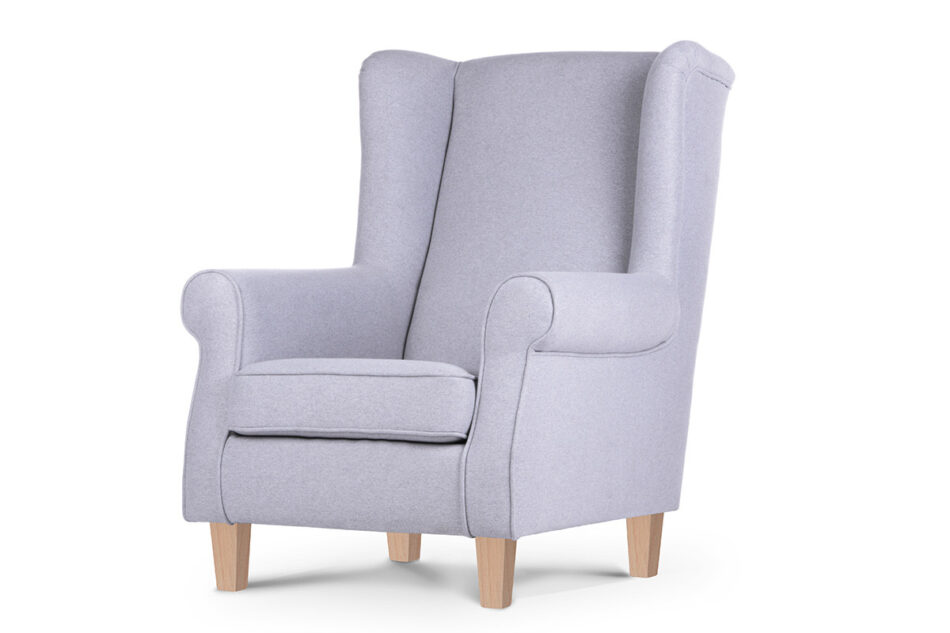 MILES Fotel jasny szary/buk - zdjęcie 1