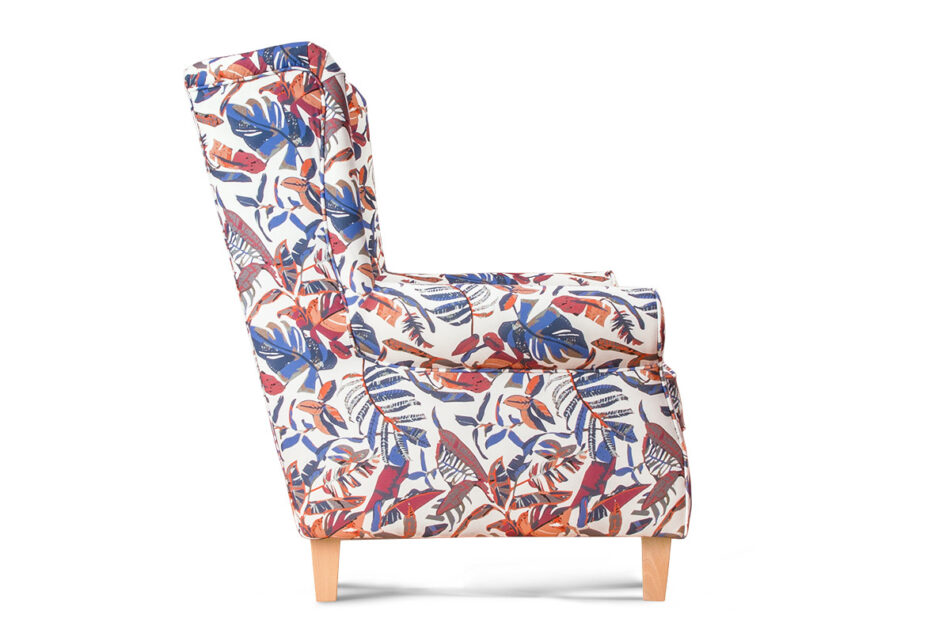 MILES Fotel biały/wielokolorowy/buk - zdjęcie 2