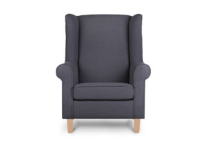 MILES, https://dev1-mda.konsimo.pl/kolekcja/miles/ Fotel ciemny szary/buk - zdjęcie