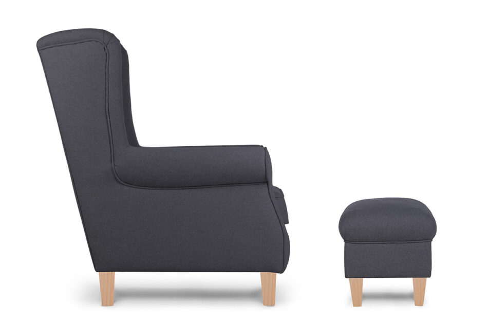 MILES Fotel ciemny szary/buk - zdjęcie 4