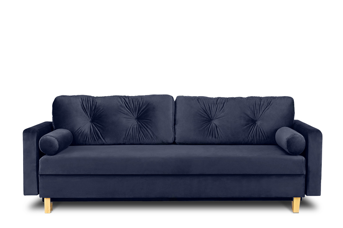 Granatowa sofa 3 osobowa rozkładana