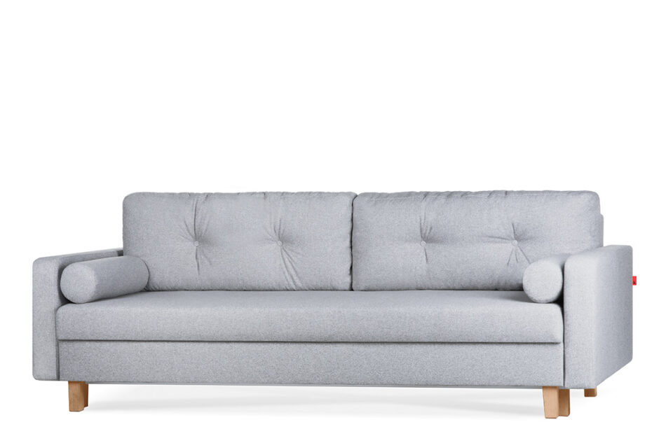 ERISO Szara sofa 3 osobowa rozkładana jasny szary - zdjęcie 1