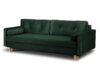 ERISO Sofa 3 osobowa rozkładana welur butelkowa zieleń ciemny zielony - zdjęcie 2
