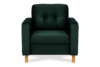 ERISO Welurowy fotel butelkowa zieleń do salonu zielony - zdjęcie 1