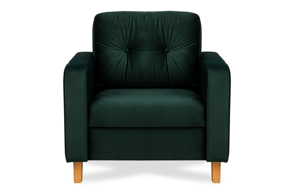 ERISO Welurowy fotel butelkowa zieleń do salonu zielony - zdjęcie 0