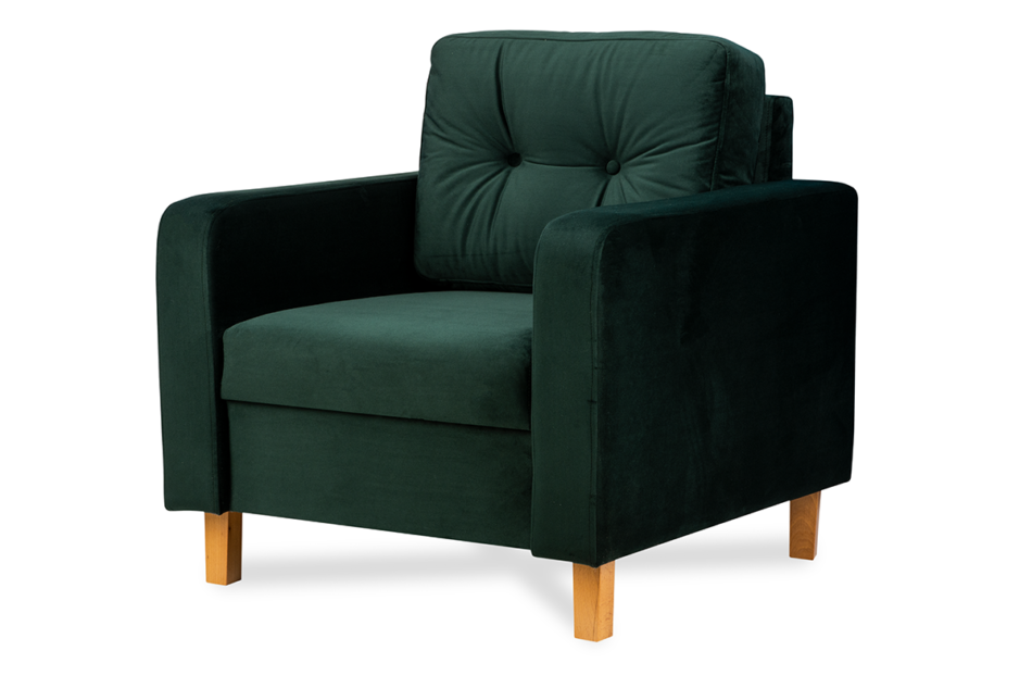 ERISO Welurowy fotel butelkowa zieleń do salonu zielony - zdjęcie 1
