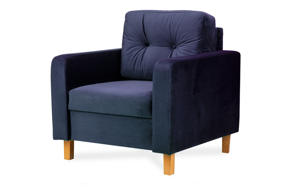 ERISO Granatowy welurowy fotel do salonu granatowy - zdjęcie 1
