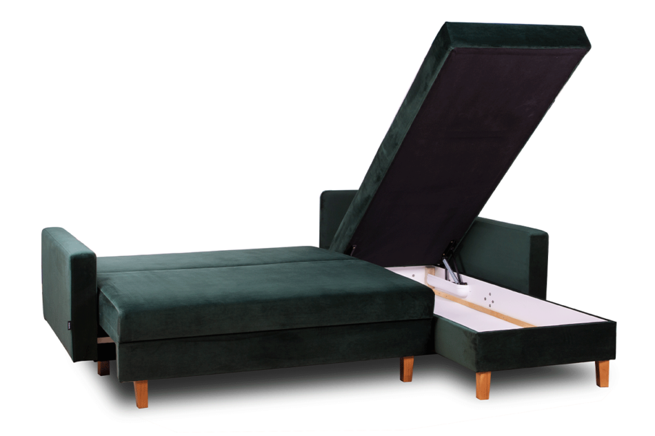 ERISO Welurowy narożnik butelkowa zieleń do salonu ciemny zielony - zdjęcie 3