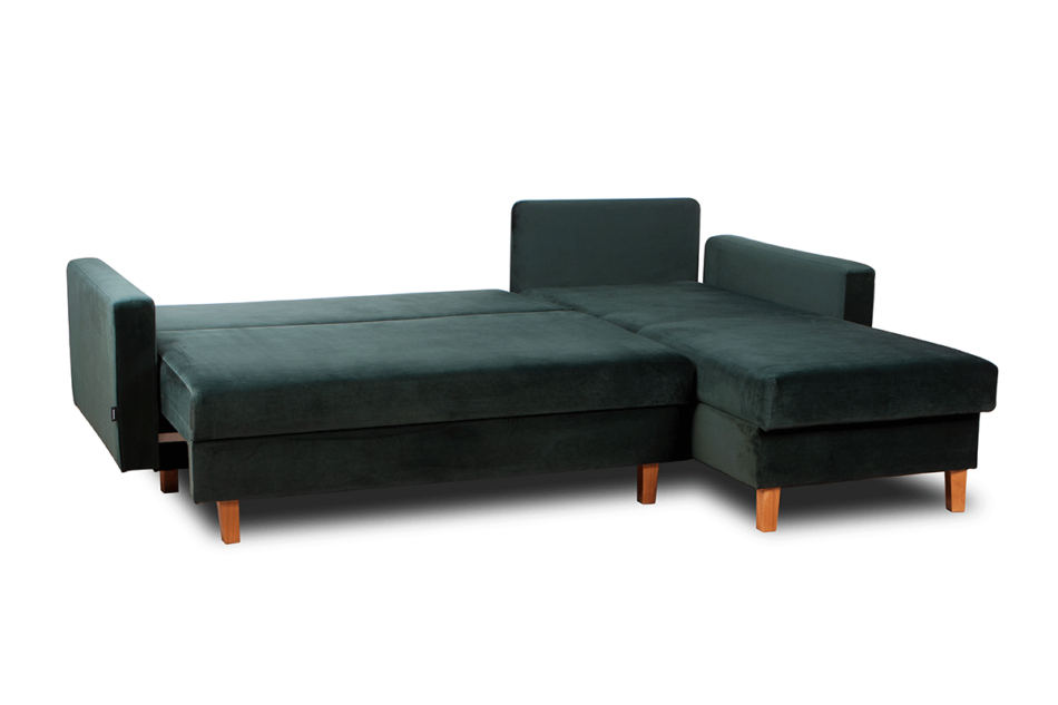 ERISO Welurowy narożnik butelkowa zieleń do salonu ciemny zielony - zdjęcie 2