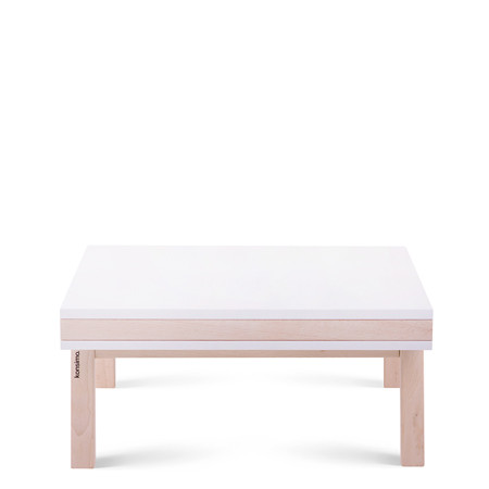 ULMI Stolik kawowy biały matowy/buk olejowany - zdjęcie 2