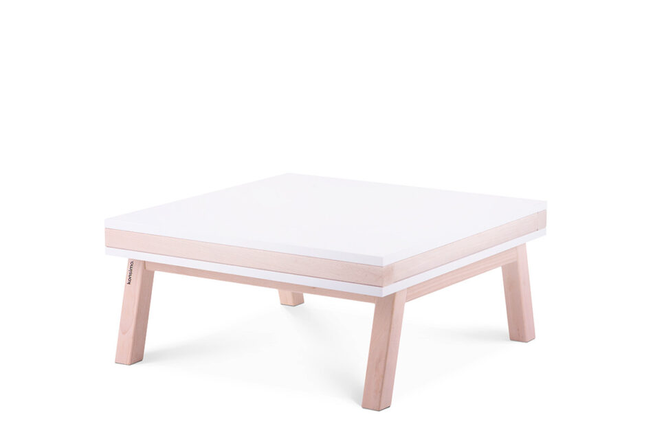 ULMI Stolik kawowy biały matowy/buk olejowany - zdjęcie 3