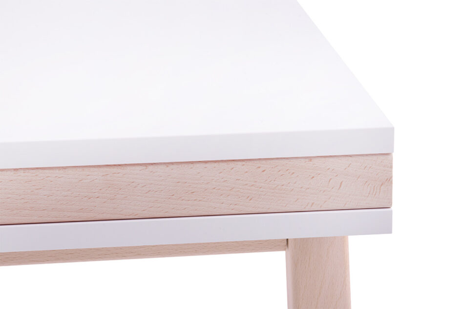 ULMI Stolik kawowy biały matowy/buk olejowany - zdjęcie 4